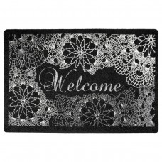 Outdoor Floral Textured Print Welcome Doormat Front Non-Slip Rubber Back 18"x27"   